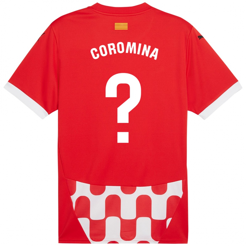 Enfant Maillot Arnau Coromina #0 Rouge Blanc Tenues Domicile 2024/25 T-Shirt Suisse