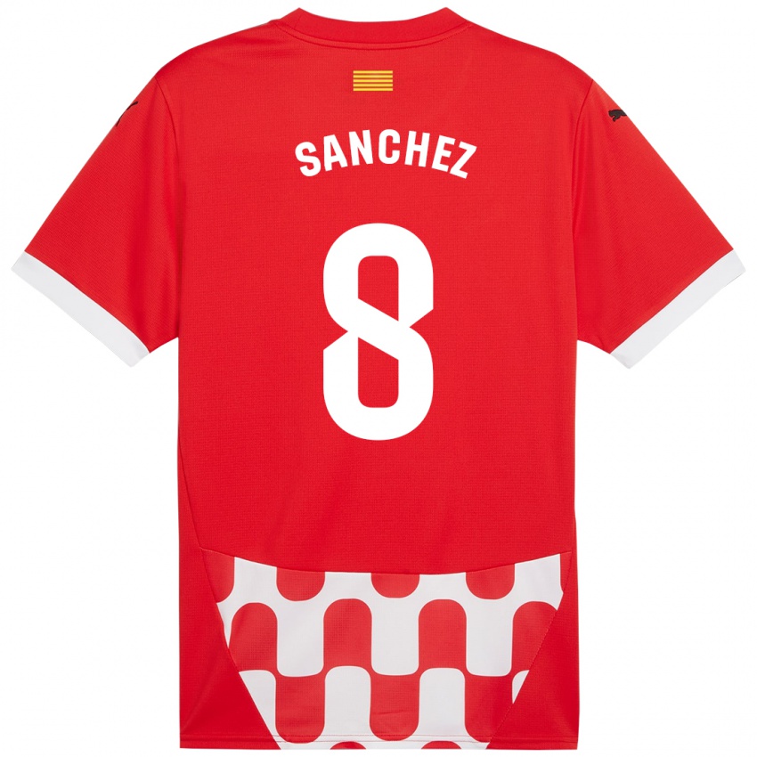 Enfant Maillot Miguel Ángel Sánchez #8 Rouge Blanc Tenues Domicile 2024/25 T-Shirt Suisse