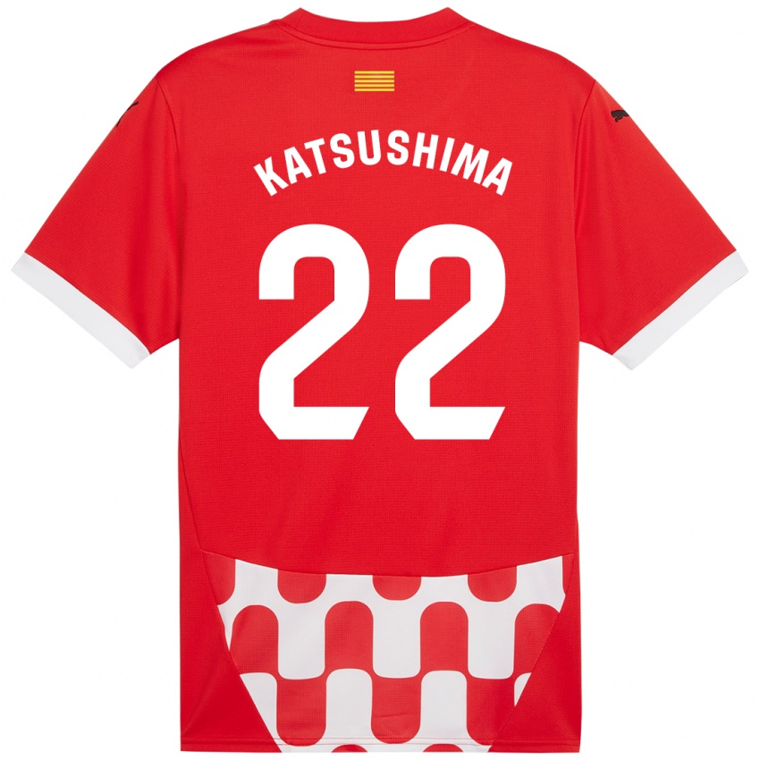 Enfant Maillot Shinnosuke Katsushima #22 Rouge Blanc Tenues Domicile 2024/25 T-Shirt Suisse