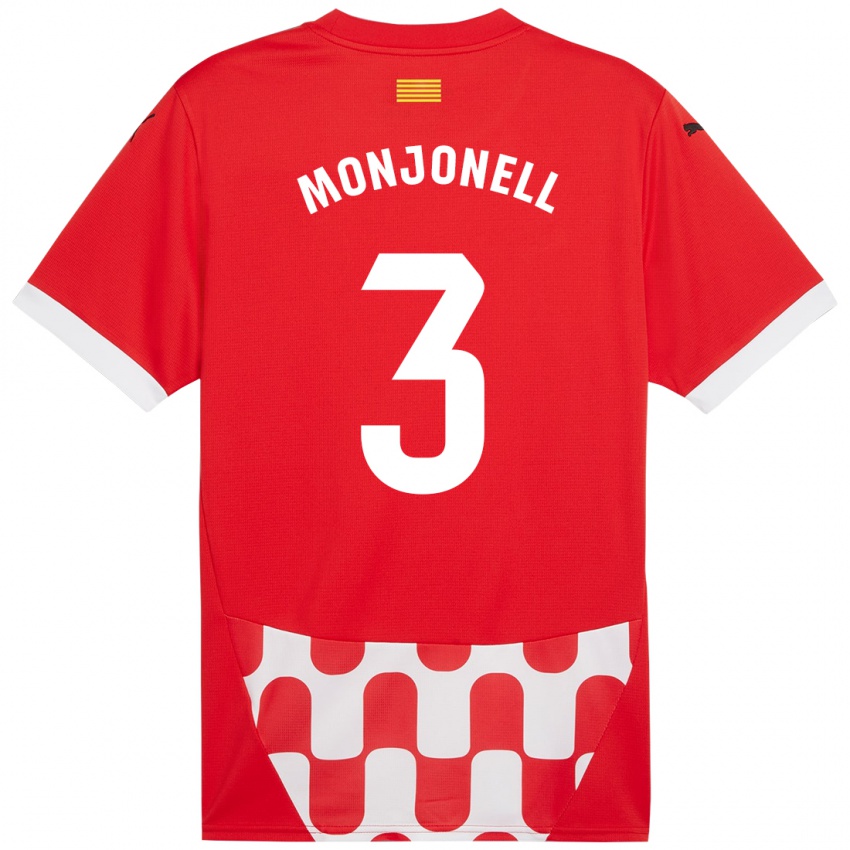 Enfant Maillot Eric Monjonell #3 Rouge Blanc Tenues Domicile 2024/25 T-Shirt Suisse