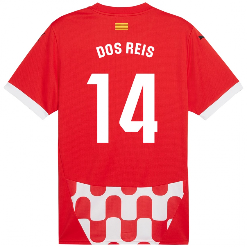 Enfant Maillot Leo Dos Reis #14 Rouge Blanc Tenues Domicile 2024/25 T-Shirt Suisse