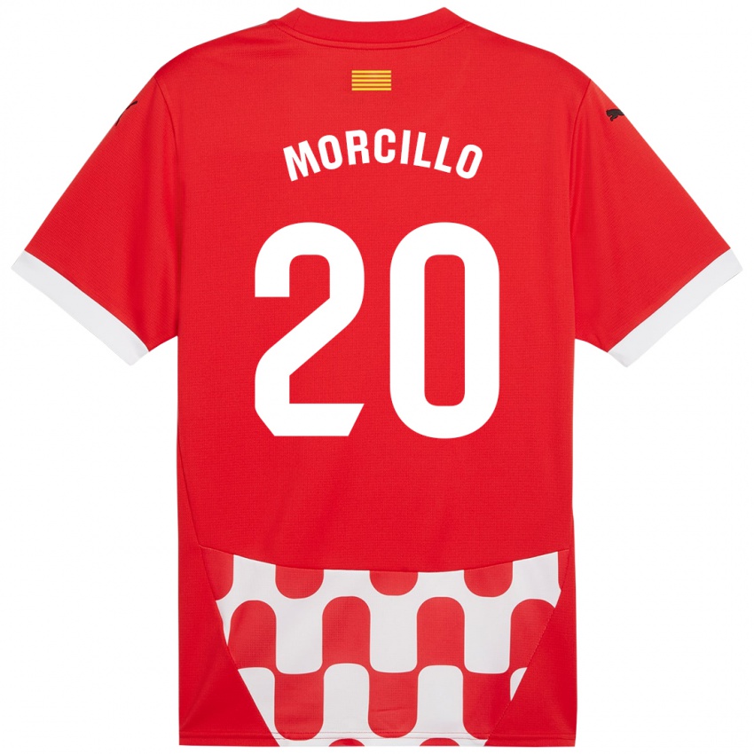 Enfant Maillot Luis Morcillo #20 Rouge Blanc Tenues Domicile 2024/25 T-Shirt Suisse