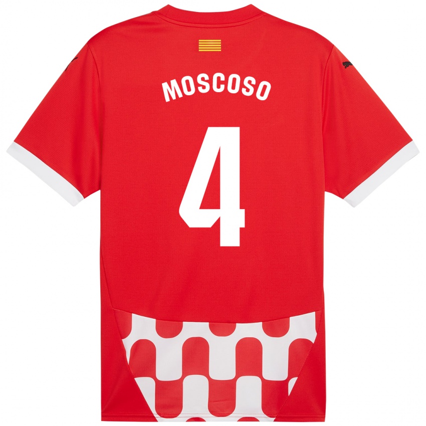 Enfant Maillot Miriam Moscoso #4 Rouge Blanc Tenues Domicile 2024/25 T-Shirt Suisse