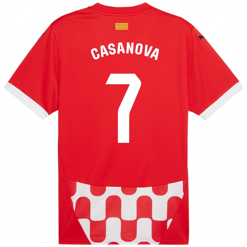 Enfant Maillot Àstrid Casanova #7 Rouge Blanc Tenues Domicile 2024/25 T-Shirt Suisse