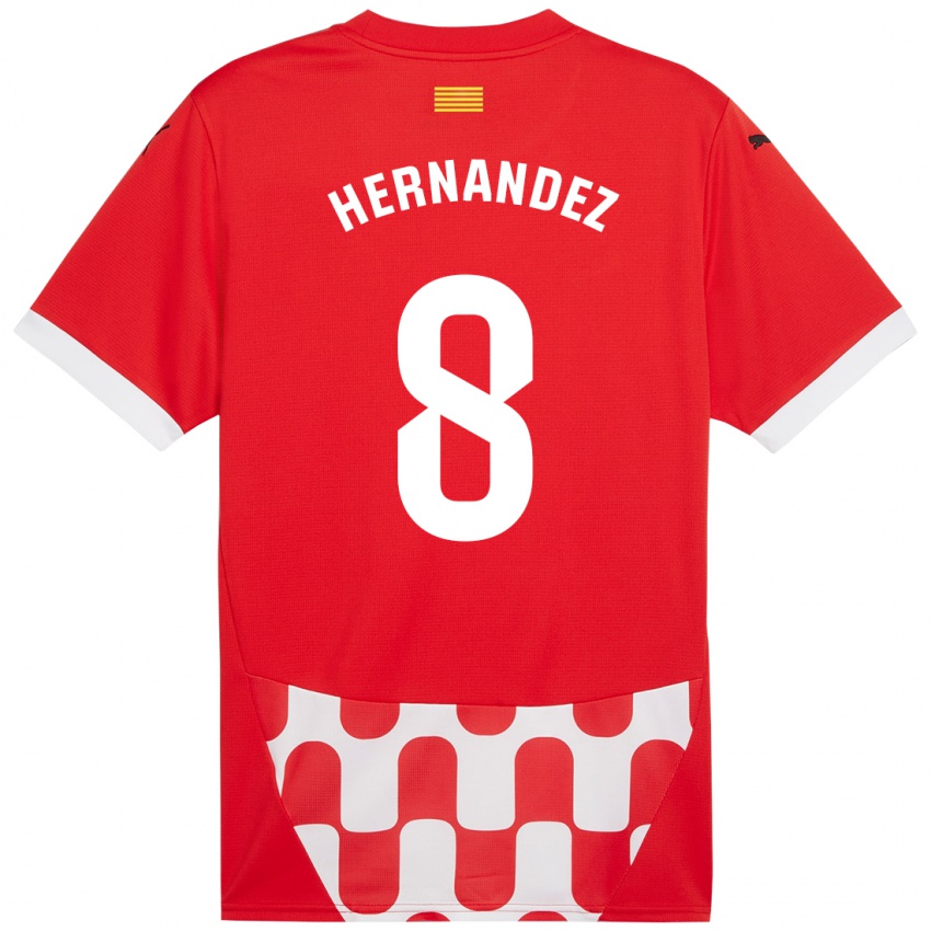 Enfant Maillot Sofia Hernández #8 Rouge Blanc Tenues Domicile 2024/25 T-Shirt Suisse