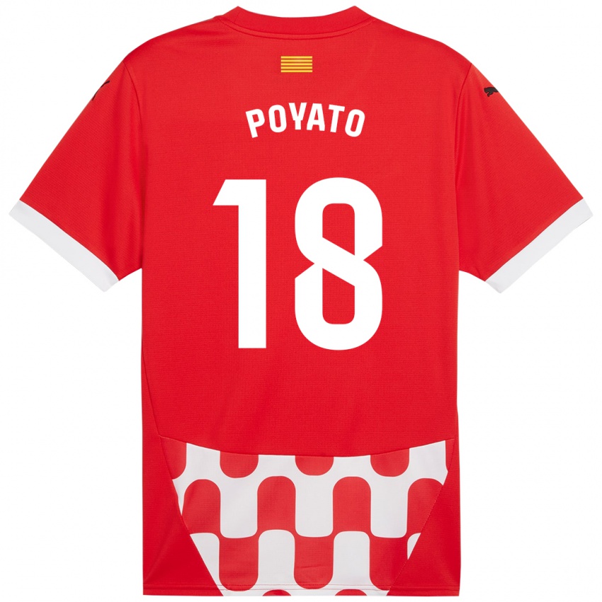 Kinder Marina Poyato #18 Rot Weiß Heimtrikot Trikot 2024/25 T-Shirt Schweiz