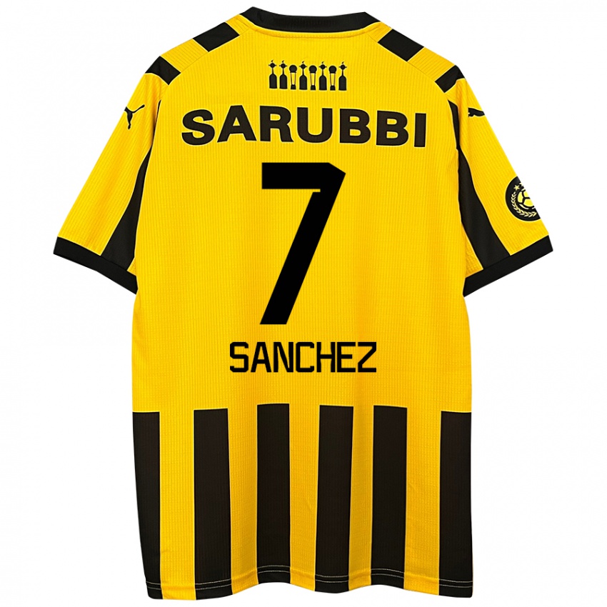 Kinder Carlos Sánchez #7 Gelb Schwarz Heimtrikot Trikot 2024/25 T-Shirt Schweiz