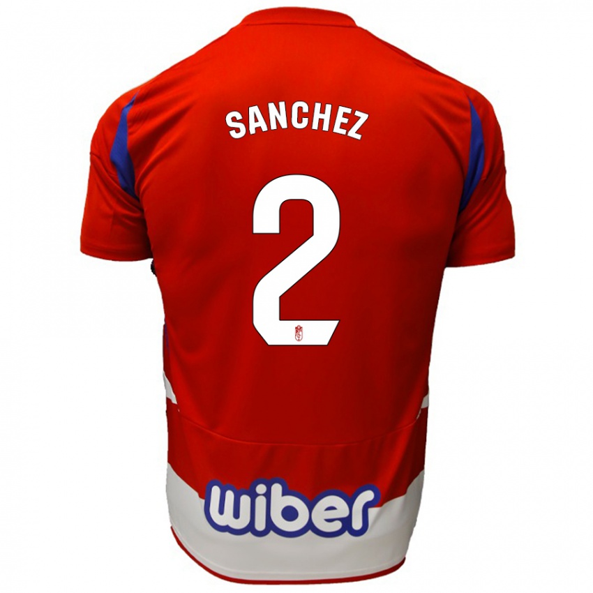 Kinder Rubén Sánchez #2 Rot Weiß Blau Heimtrikot Trikot 2024/25 T-Shirt Schweiz