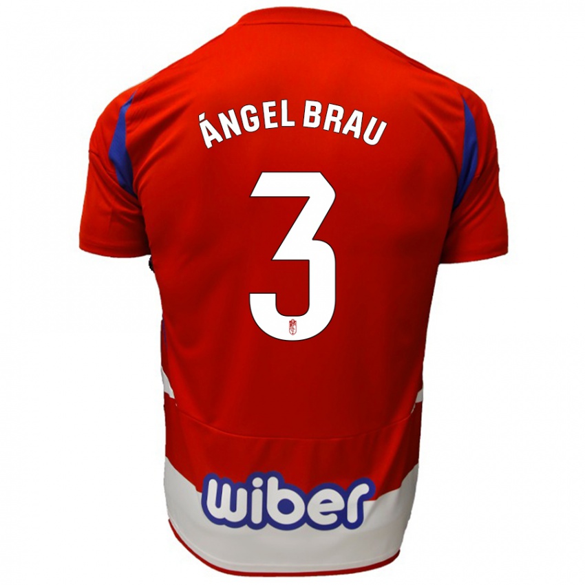 Kinder Miguel Ángel Brau #3 Rot Weiß Blau Heimtrikot Trikot 2024/25 T-Shirt Schweiz