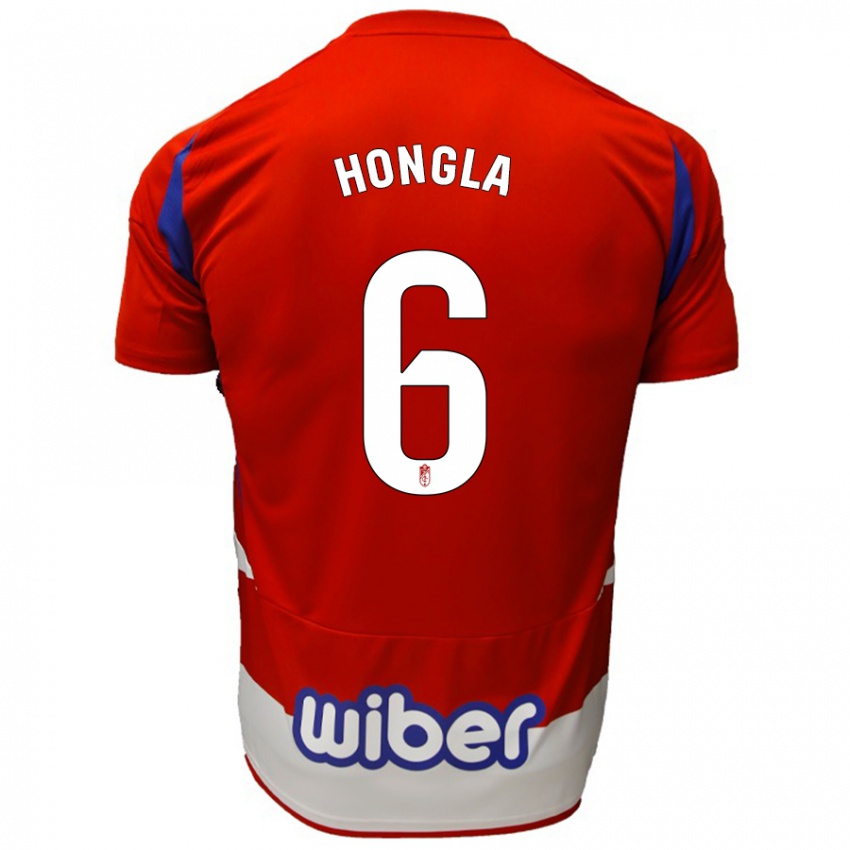 Kinder Martin Hongla #6 Rot Weiß Blau Heimtrikot Trikot 2024/25 T-Shirt Schweiz