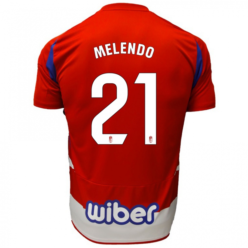 Kinder Óscar Melendo #21 Rot Weiß Blau Heimtrikot Trikot 2024/25 T-Shirt Schweiz