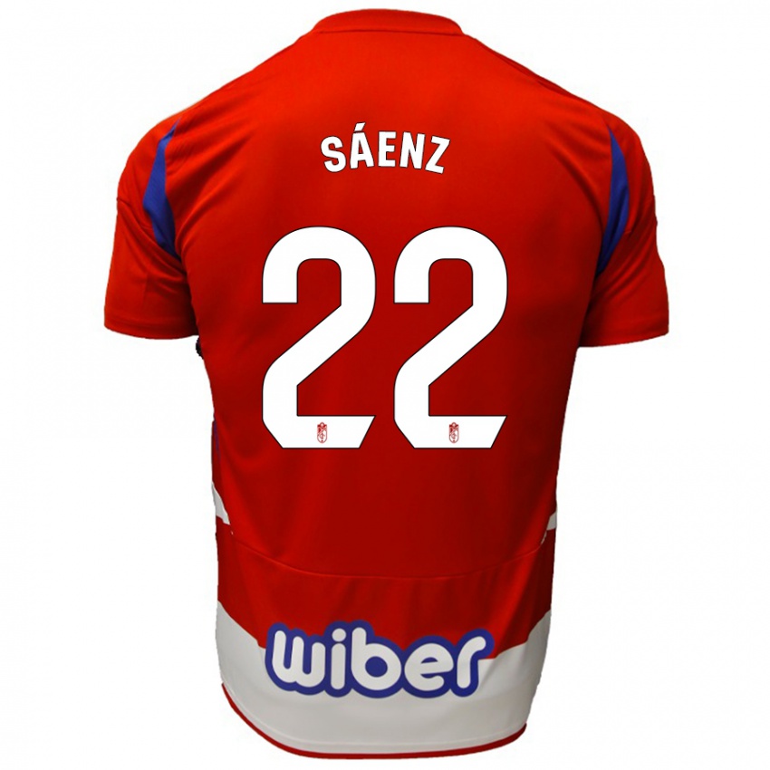 Kinder Pablo Sáenz #22 Rot Weiß Blau Heimtrikot Trikot 2024/25 T-Shirt Schweiz