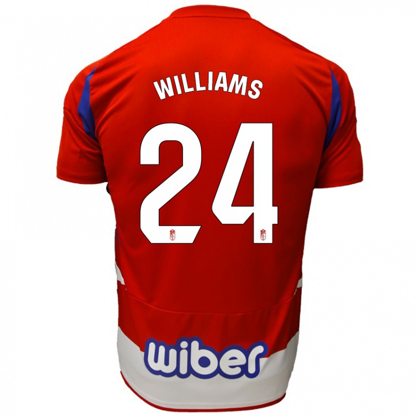 Kinder Loïc Williams #24 Rot Weiß Blau Heimtrikot Trikot 2024/25 T-Shirt Schweiz