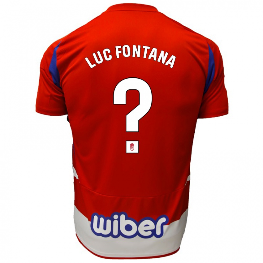 Kinder Jean Luc Fontana #0 Rot Weiß Blau Heimtrikot Trikot 2024/25 T-Shirt Schweiz