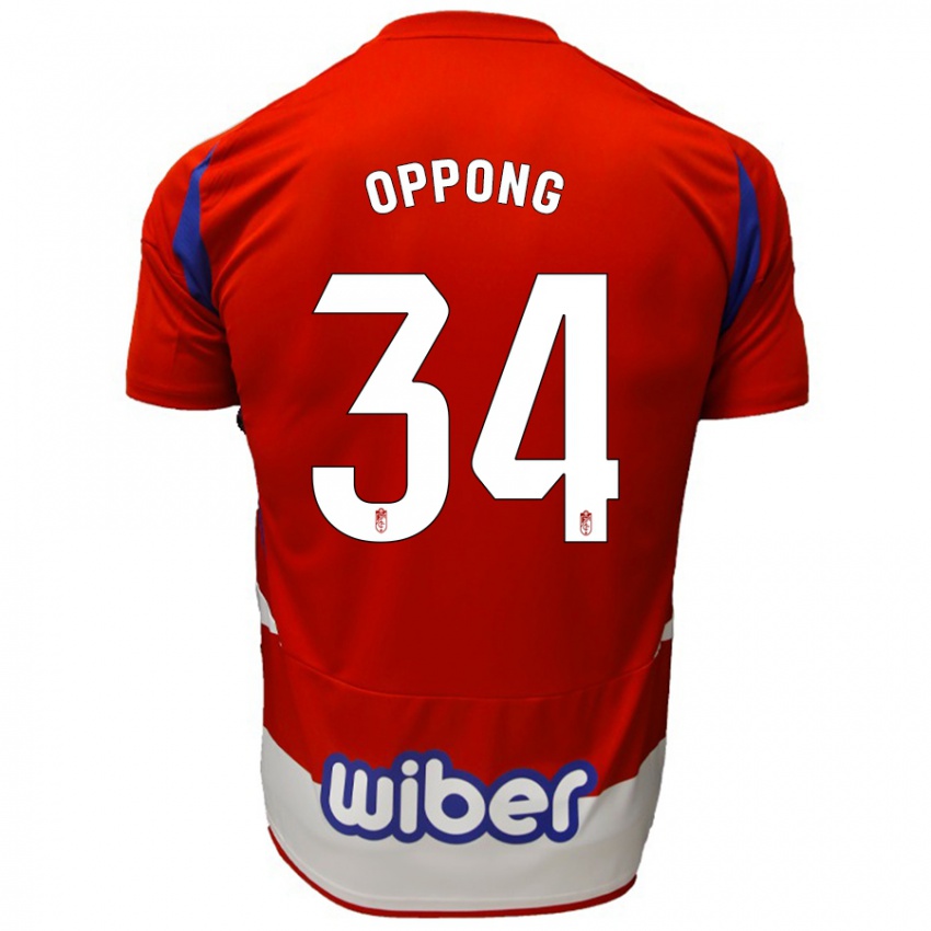 Kinder Oscar Naasei Oppong #34 Rot Weiß Blau Heimtrikot Trikot 2024/25 T-Shirt Schweiz