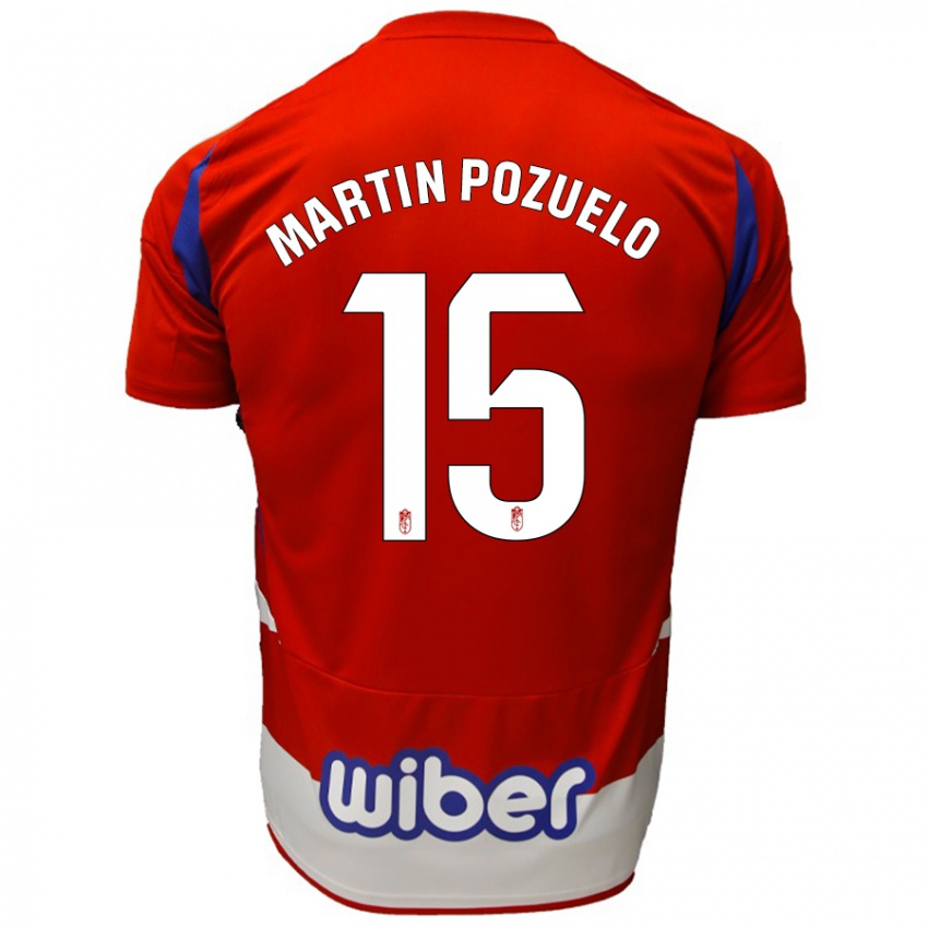 Kinder Esther Martin-Pozuelo #15 Rot Weiß Blau Heimtrikot Trikot 2024/25 T-Shirt Schweiz