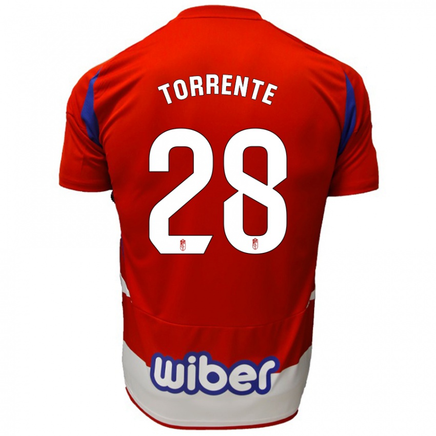 Kinder Raúl Torrente #28 Rot Weiß Blau Heimtrikot Trikot 2024/25 T-Shirt Schweiz