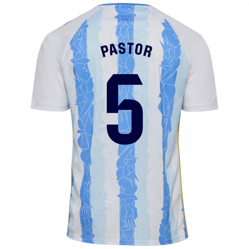 Kinder Álex Pastor #5 Weiß Blau Heimtrikot Trikot 2024/25 T-Shirt Schweiz