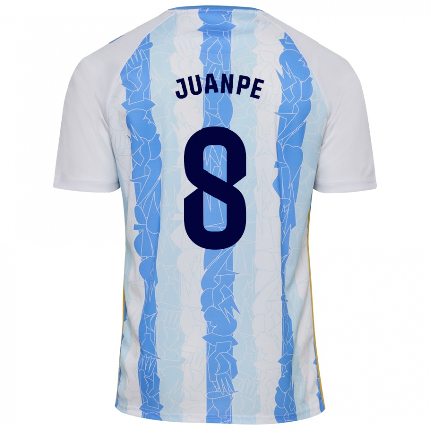 Enfant Maillot Juanpe #8 Blanc Bleu Tenues Domicile 2024/25 T-Shirt Suisse