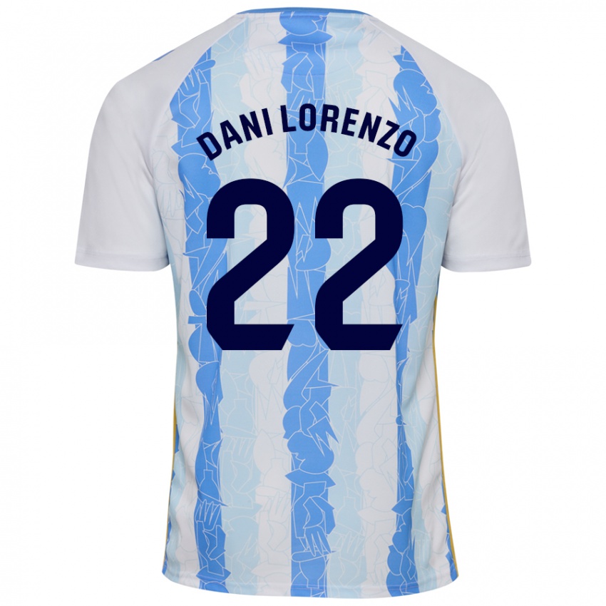 Enfant Maillot Dani Lorenzo #22 Blanc Bleu Tenues Domicile 2024/25 T-Shirt Suisse