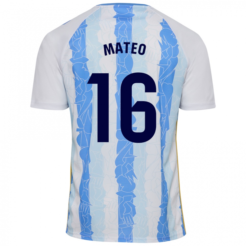 Kinder Ángel Mateo #16 Weiß Blau Heimtrikot Trikot 2024/25 T-Shirt Schweiz