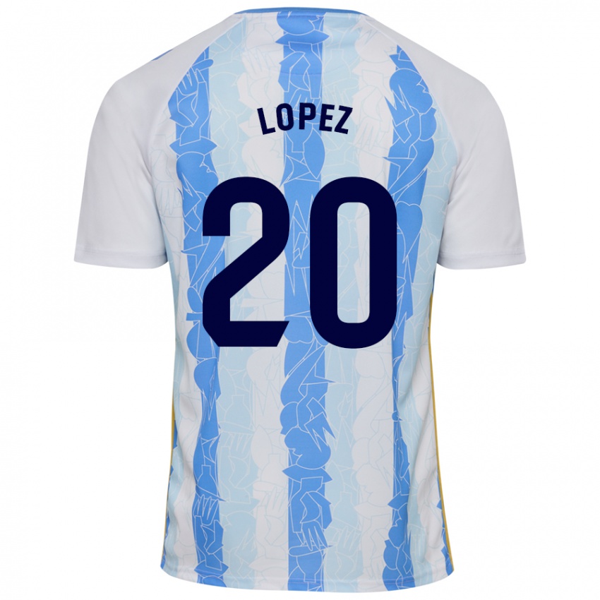 Kinder Adri López #20 Weiß Blau Heimtrikot Trikot 2024/25 T-Shirt Schweiz