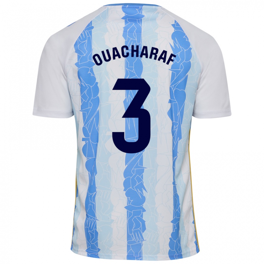 Kinder Bilal Ouacharaf #3 Weiß Blau Heimtrikot Trikot 2024/25 T-Shirt Schweiz