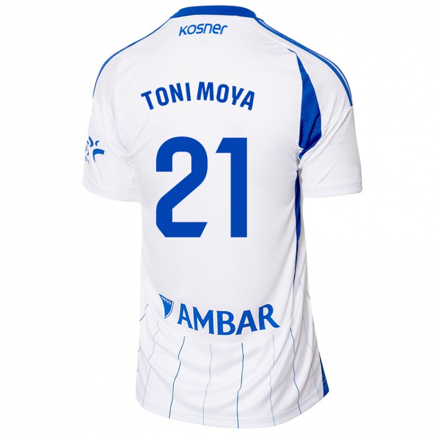 Enfant Maillot Toni Moya #21 Rouge Blanc Tenues Domicile 2024/25 T-Shirt Suisse