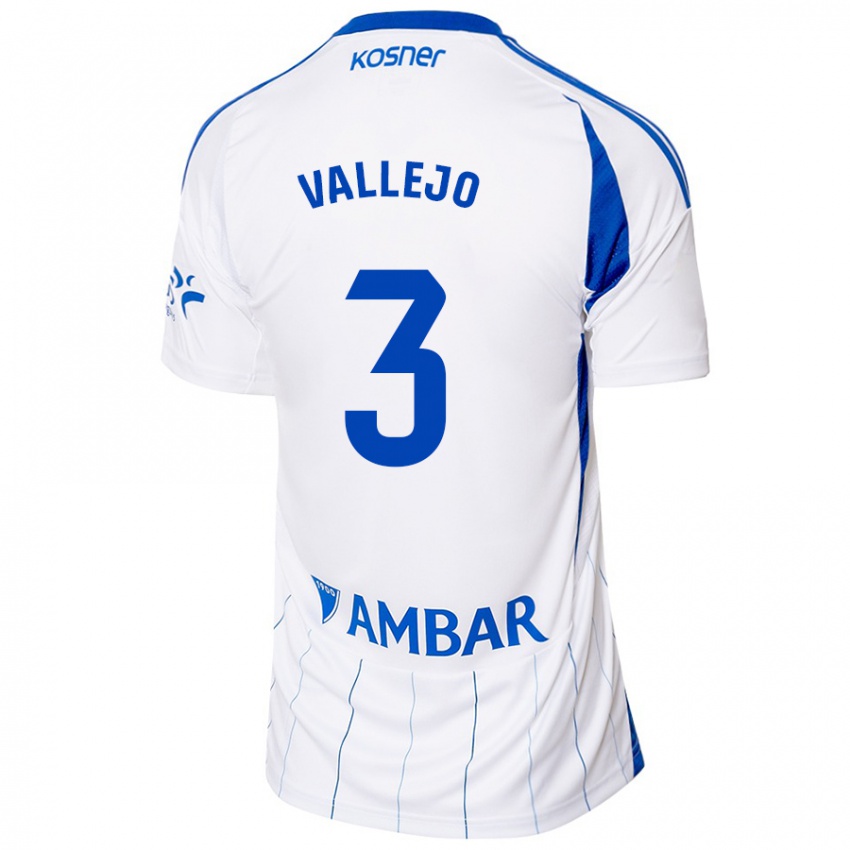 Kinder Jaime Vallejo #3 Rot Weiß Heimtrikot Trikot 2024/25 T-Shirt Schweiz