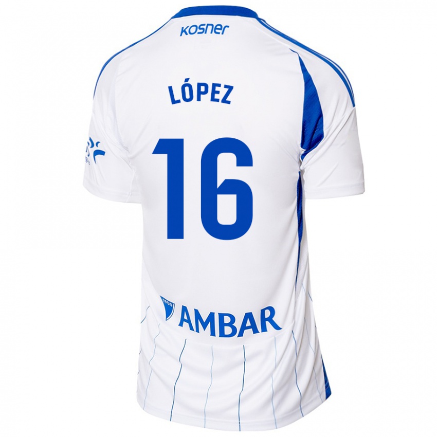 Kinder Juan López #16 Rot Weiß Heimtrikot Trikot 2024/25 T-Shirt Schweiz