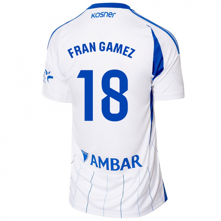 Enfant Maillot Fran Gámez #18 Rouge Blanc Tenues Domicile 2024/25 T-Shirt Suisse