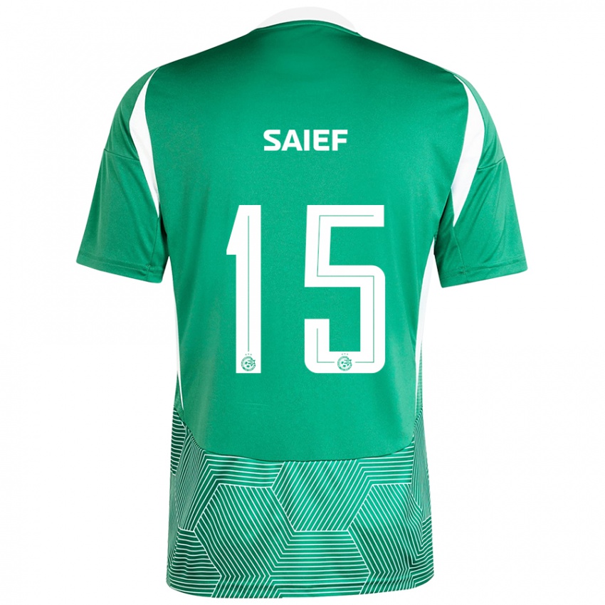 Kinder Kenny Saief #15 Grün Weiß Heimtrikot Trikot 2024/25 T-Shirt Schweiz