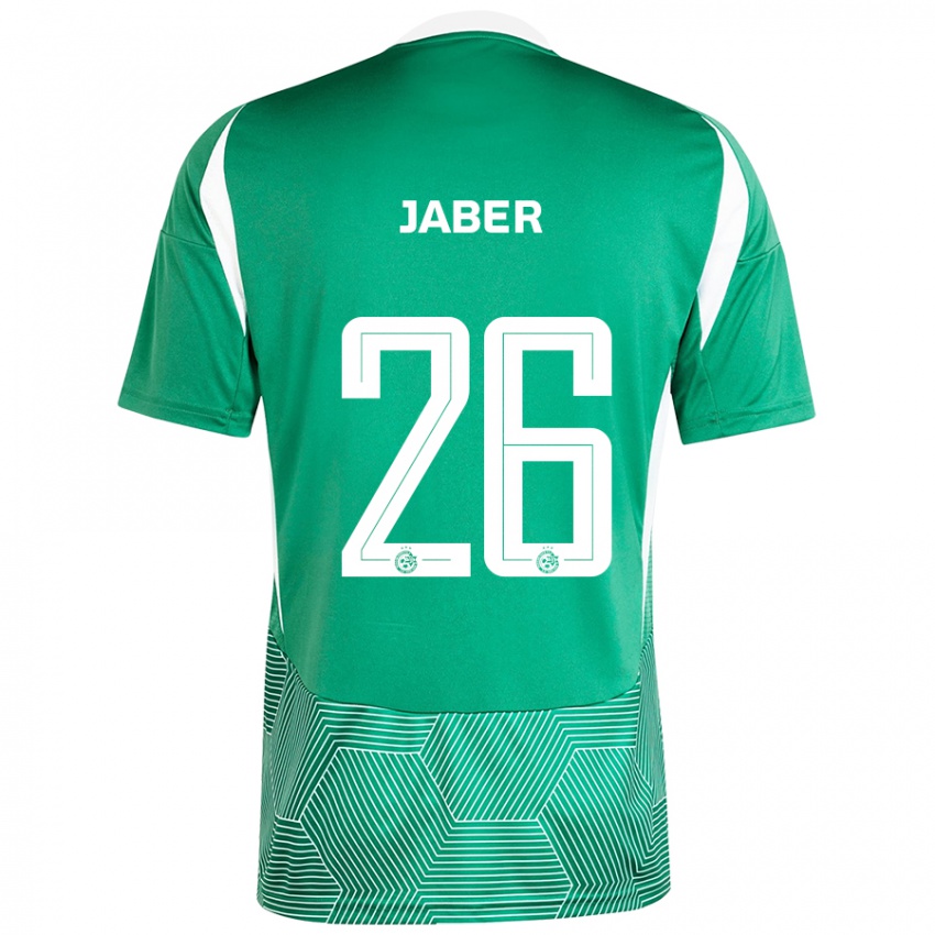 Kinder Mahmoud Jaber #26 Grün Weiß Heimtrikot Trikot 2024/25 T-Shirt Schweiz