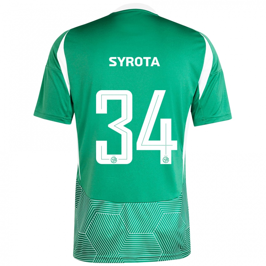 Kinder Oleksandr Syrota #34 Grün Weiß Heimtrikot Trikot 2024/25 T-Shirt Schweiz