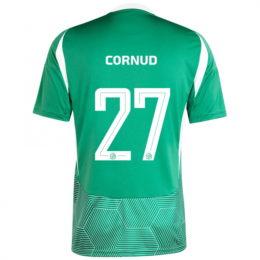 Kinder Pierre Cornud #27 Grün Weiß Heimtrikot Trikot 2024/25 T-Shirt Schweiz