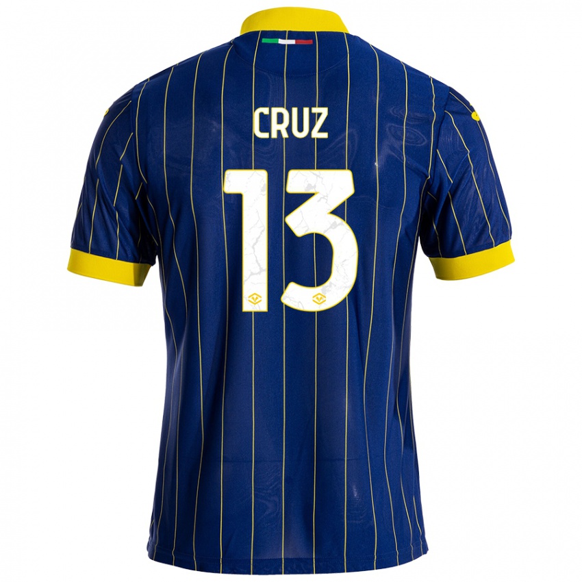 Enfant Maillot Juan Manuel Cruz #13 Bleu Jaune Tenues Domicile 2024/25 T-Shirt Suisse