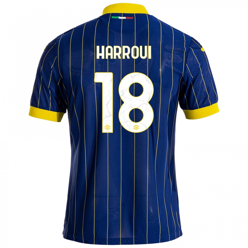 Kinder Abdou Harroui #18 Blau Gelb Heimtrikot Trikot 2024/25 T-Shirt Schweiz