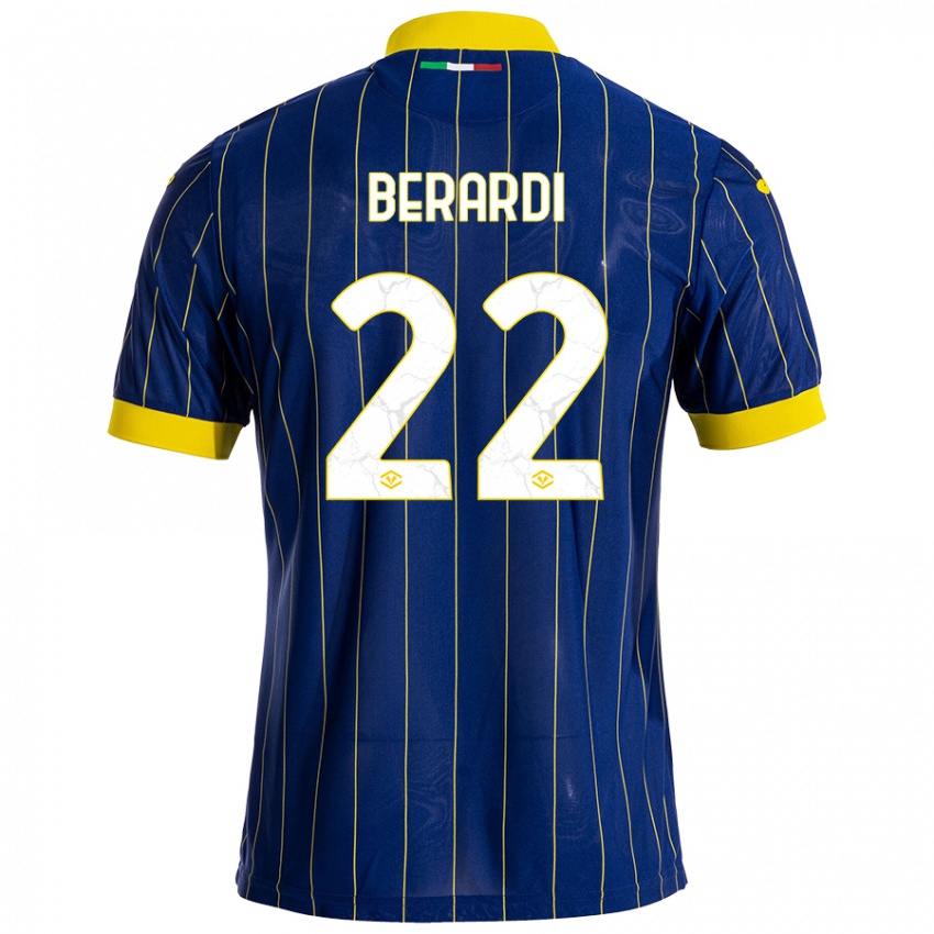 Kinder Alessandro Berardi #22 Blau Gelb Heimtrikot Trikot 2024/25 T-Shirt Schweiz