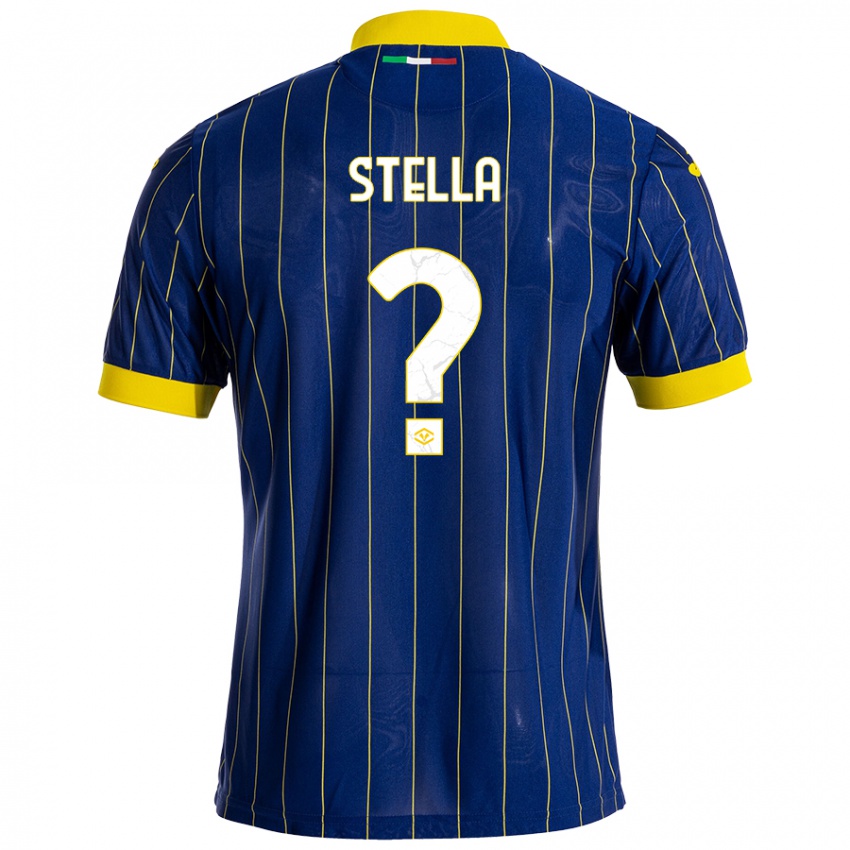 Enfant Maillot Kevin Stella #0 Bleu Jaune Tenues Domicile 2024/25 T-Shirt Suisse