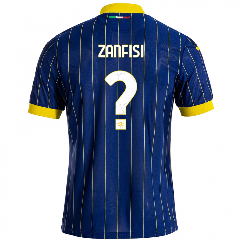 Enfant Maillot Riccardo Zanfisi #0 Bleu Jaune Tenues Domicile 2024/25 T-Shirt Suisse