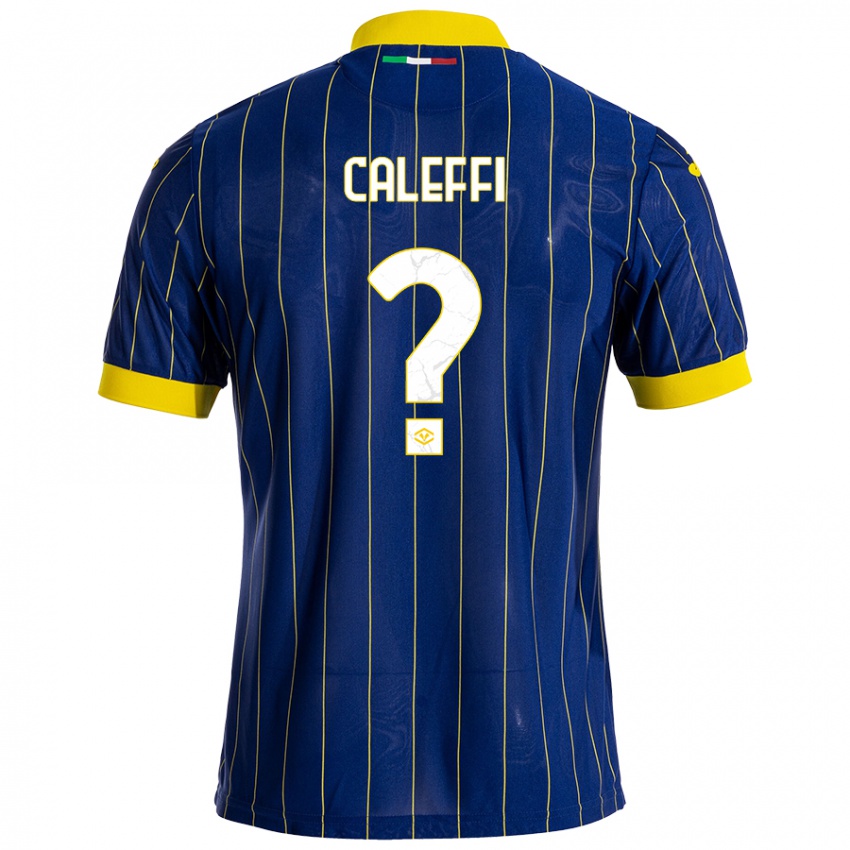 Kinder Andrea Caleffi #0 Blau Gelb Heimtrikot Trikot 2024/25 T-Shirt Schweiz