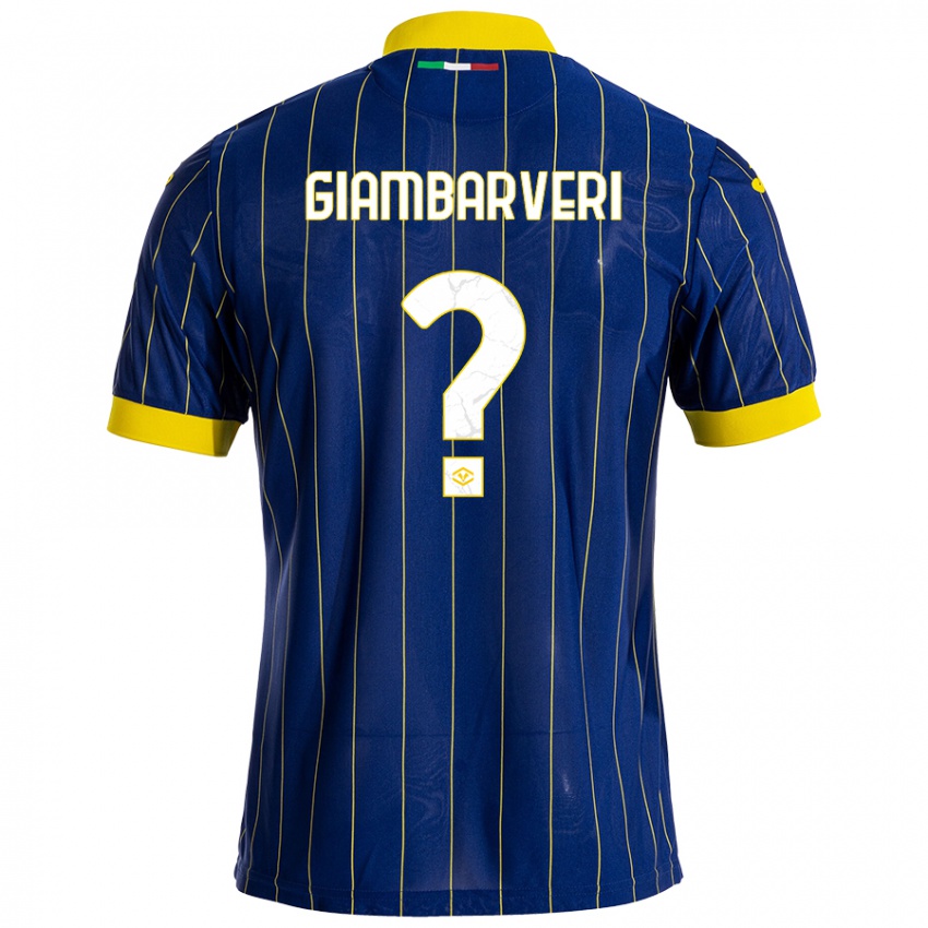 Kinder Mattia Giambarveri #0 Blau Gelb Heimtrikot Trikot 2024/25 T-Shirt Schweiz