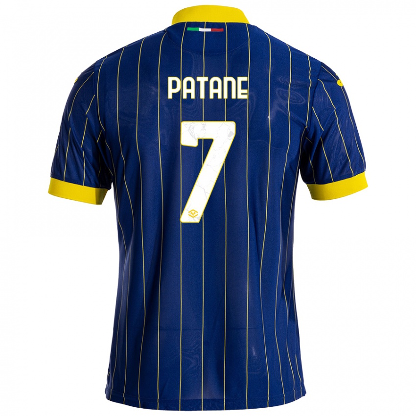 Enfant Maillot Nicola Patanè #7 Bleu Jaune Tenues Domicile 2024/25 T-Shirt Suisse