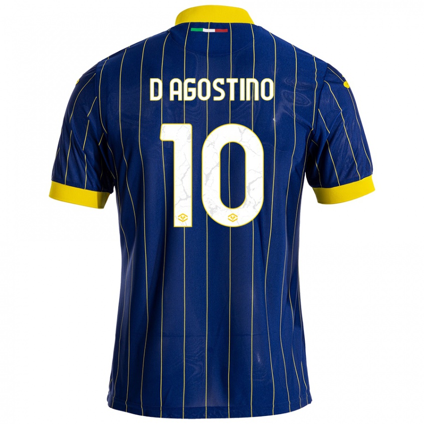 Kinder Samuele D'agostino #10 Blau Gelb Heimtrikot Trikot 2024/25 T-Shirt Schweiz