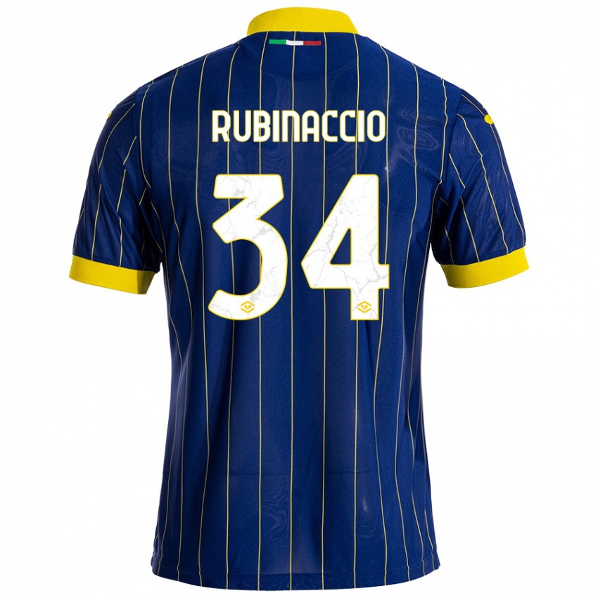 Kinder Nikol Rubinaccio #34 Blau Gelb Heimtrikot Trikot 2024/25 T-Shirt Schweiz