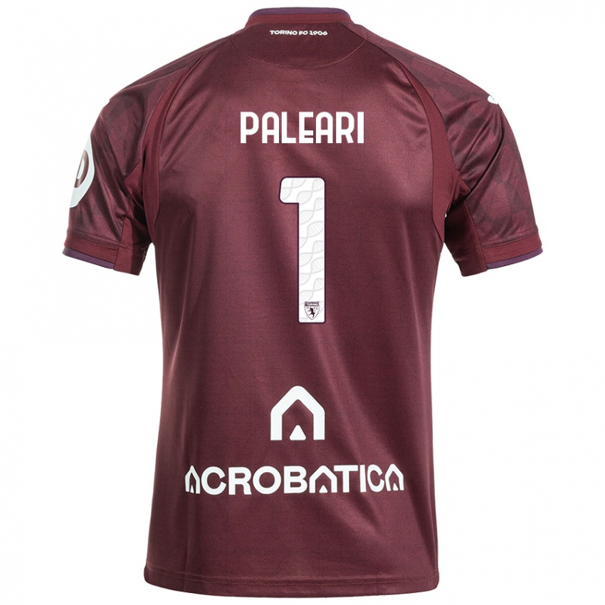 Enfant Maillot Alberto Paleari #1 Bordeaux Blanc Tenues Domicile 2024/25 T-Shirt Suisse