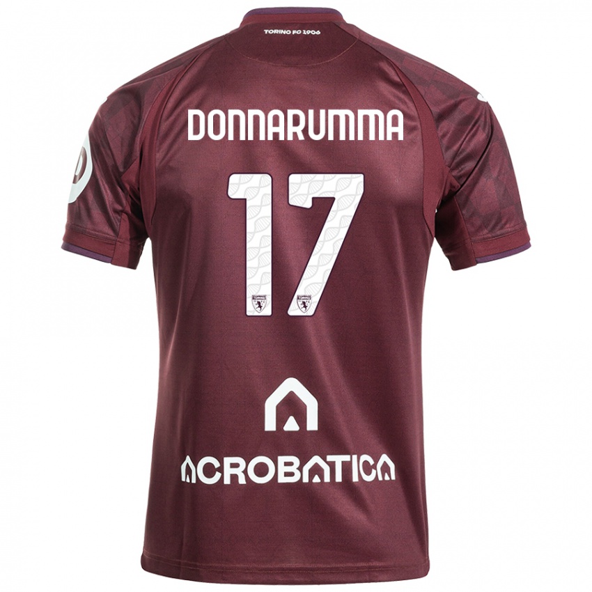 Enfant Maillot Antonio Donnarumma #17 Bordeaux Blanc Tenues Domicile 2024/25 T-Shirt Suisse