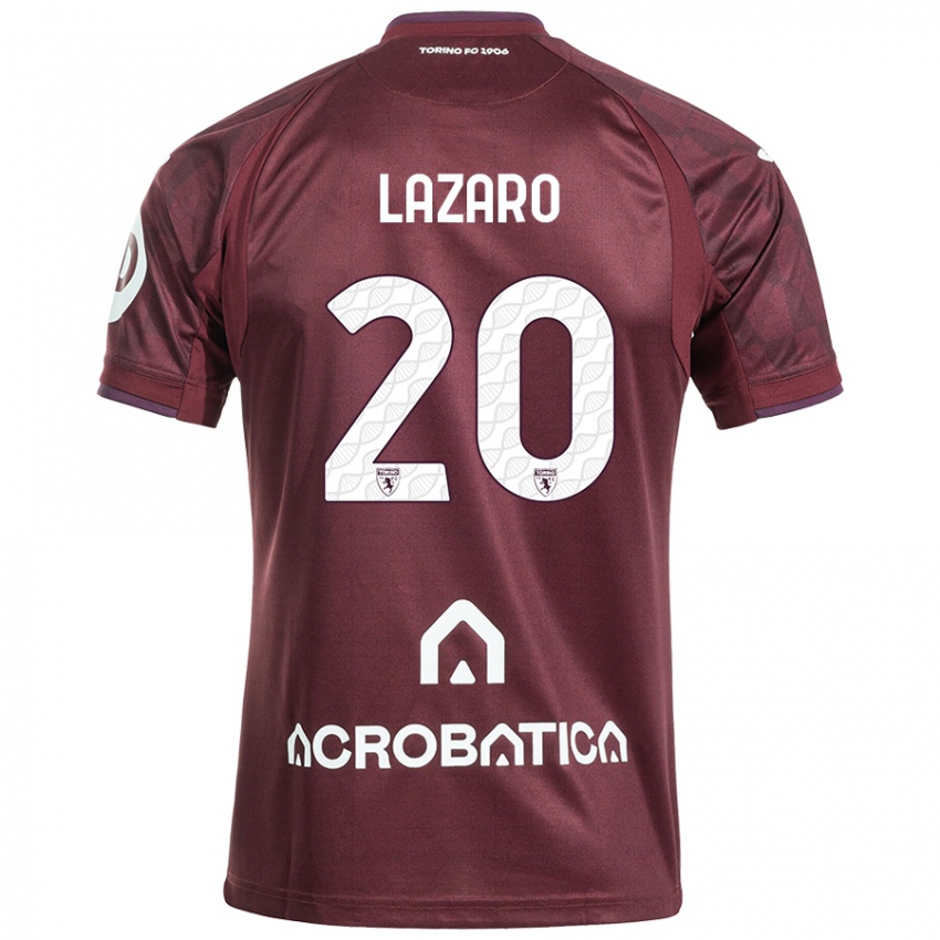 Kinder Valentino Lazaro #20 Kastanienbraun Weiß Heimtrikot Trikot 2024/25 T-Shirt Schweiz