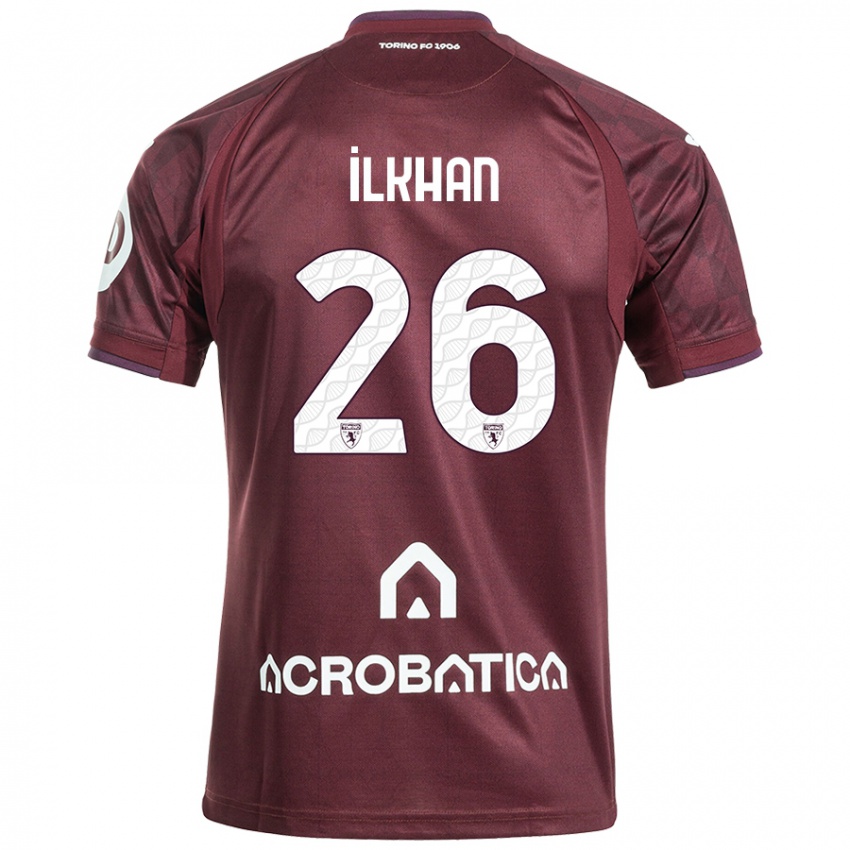 Enfant Maillot Emirhan İlkhan #26 Bordeaux Blanc Tenues Domicile 2024/25 T-Shirt Suisse