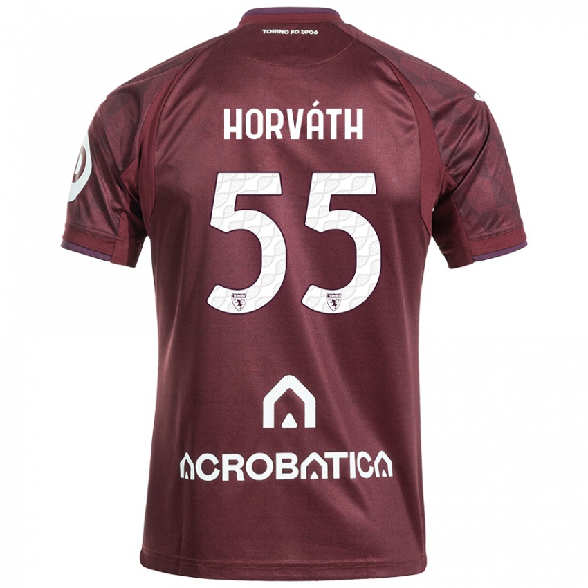 Enfant Maillot Krisztofer Horváth #55 Bordeaux Blanc Tenues Domicile 2024/25 T-Shirt Suisse